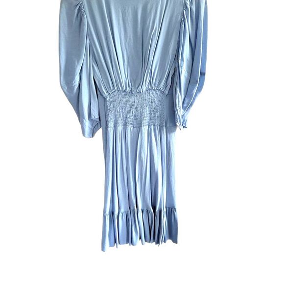 The Kooples Paris Dress Light Blue Button Smock Half Sleeve VNeck Womens 0 XS - Picture 2 of 8